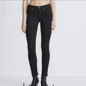 Rag + Bone Cate Black Mid-Rise Skinny Jeans Waist 24